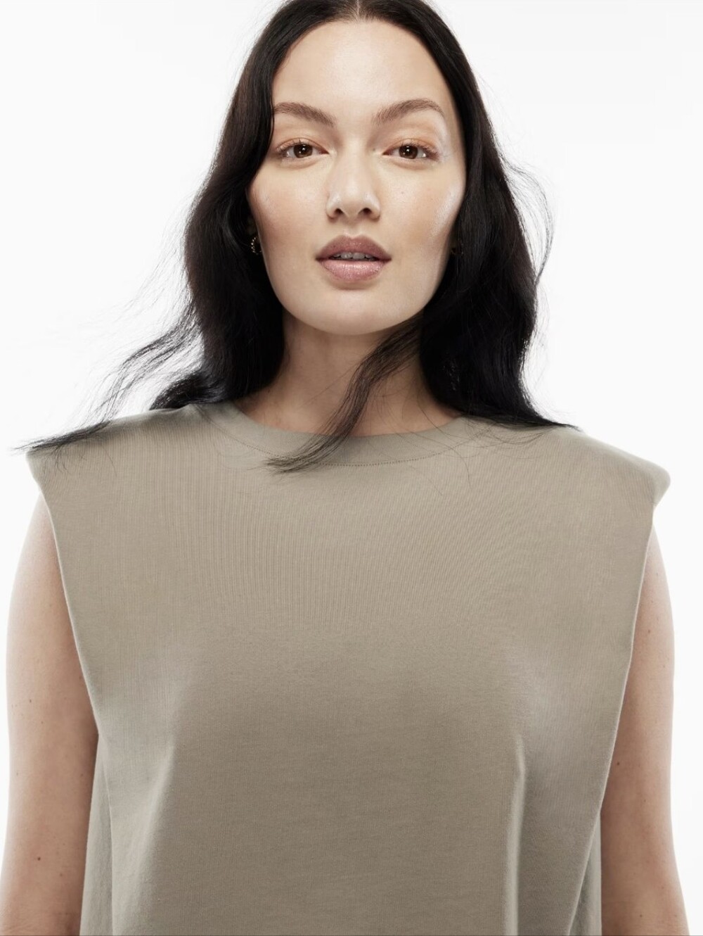 NWT Babaton Shoulder pad cropped Tank in Stone Taupe - Medium